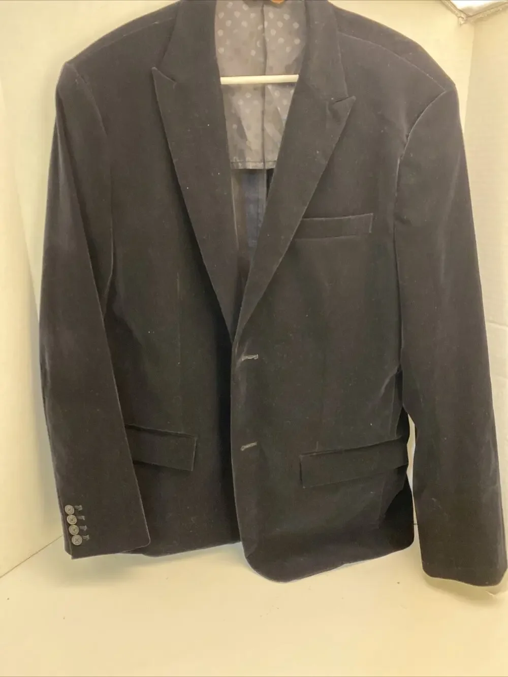 Perry Ellis Portfolio Blazer Jacket Mens Size 42 R Black Suede ON SALE